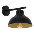 Λάμπα τοίχου SVEN 1xE27/15W/230V μαύρο/χρυσό
