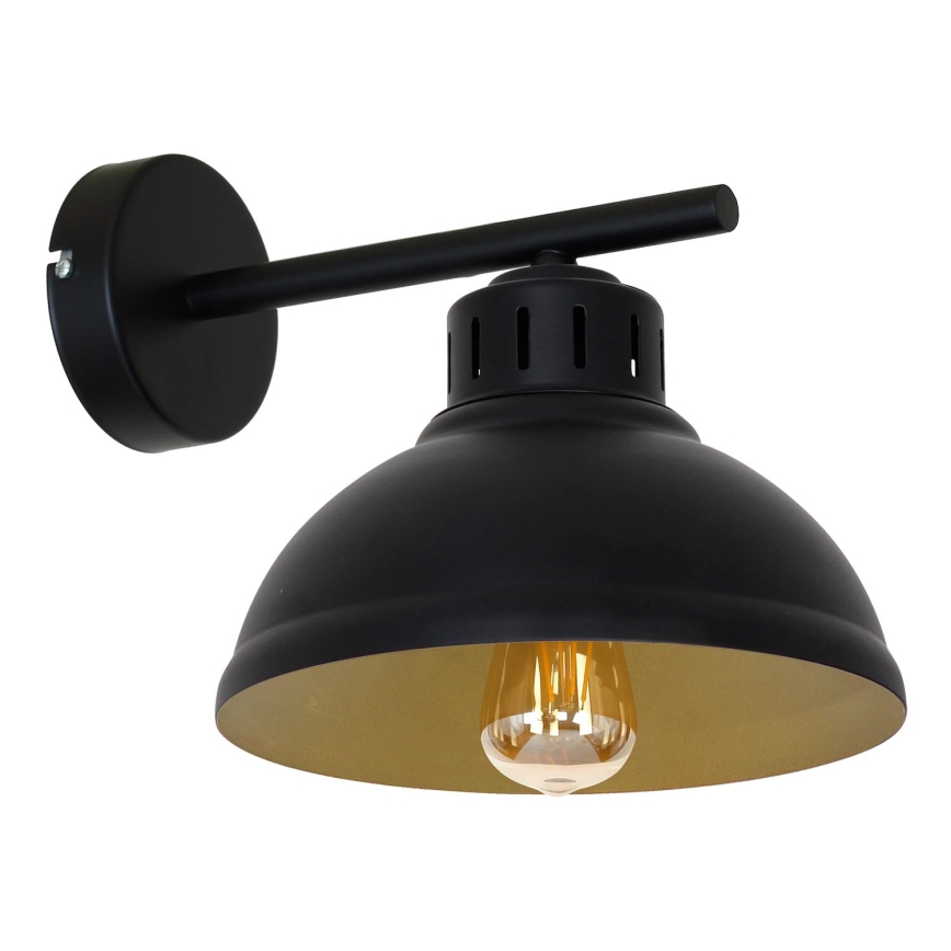 Λάμπα τοίχου SVEN 1xE27/15W/230V μαύρο/χρυσό
