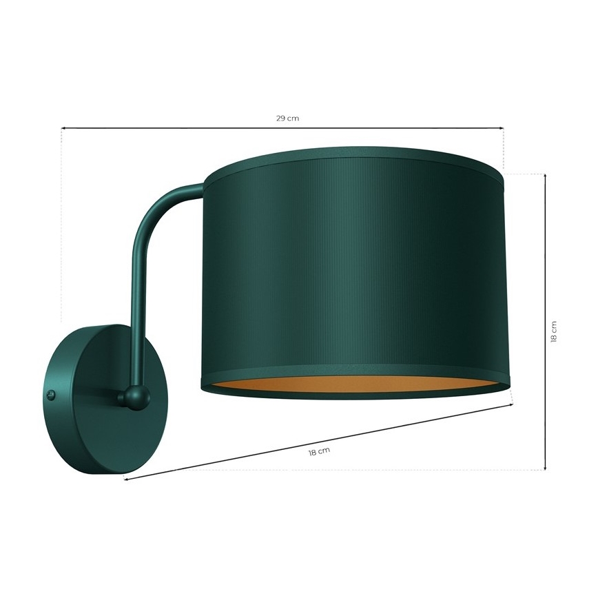 Λάμπα τοίχου VERDE 1xE27/60W/230V πράσινο