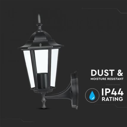 Λάμπα τοίχου εξωτερικού χώρου 1xE27/40W/230V IP44 μαύρο