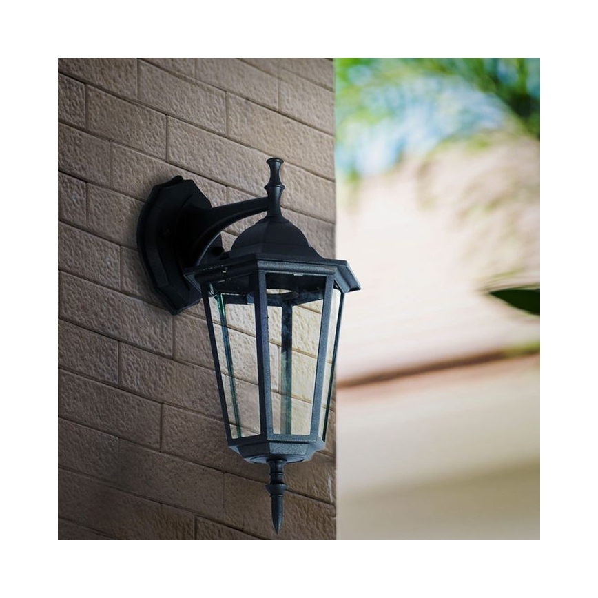 Λάμπα τοίχου εξωτερικού χώρου 1xE27/40W/230V IP44 μαύρο