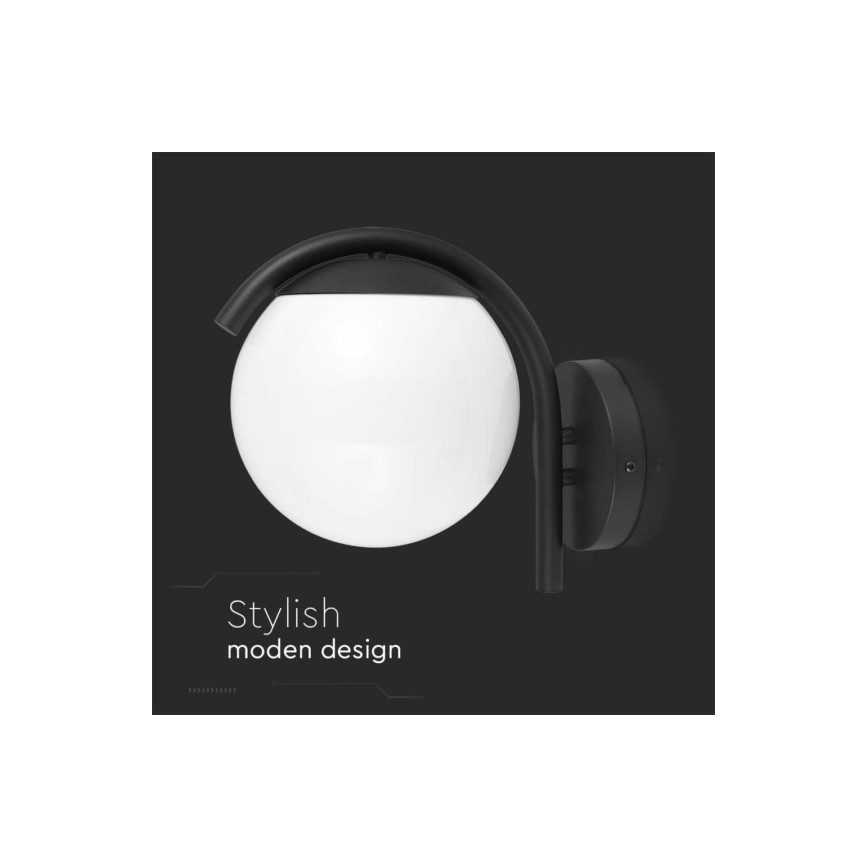 Λάμπα τοίχου εξωτερικού χώρου 1xE27/60W/230V IP44 μαύρο