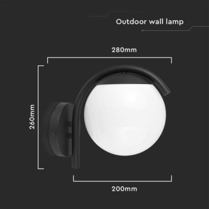 Λάμπα τοίχου εξωτερικού χώρου 1xE27/60W/230V IP44 μαύρο