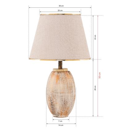 Λάμπα τραπεζιού RAMZES 1xE27/40W/230V κρεμ/χρυσό