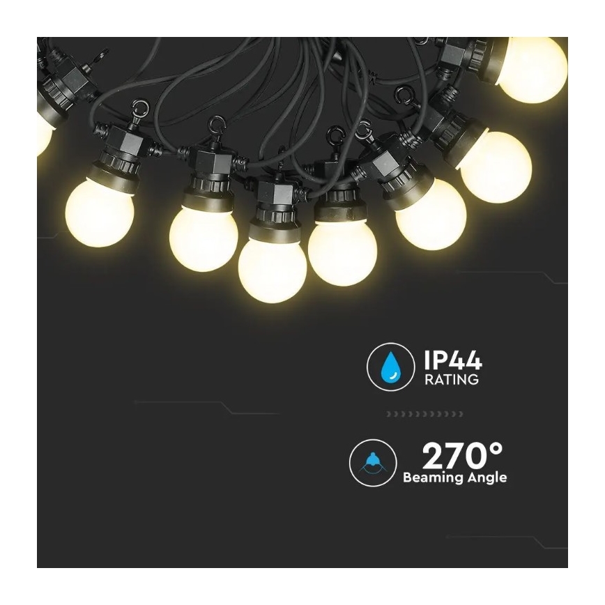 Λαμπάκια LED εξωτερικού χώρου STRING 10m 20xLED/0,5W/230V IP44 6000K