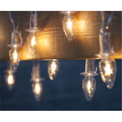 Λαμπάκια επέκταση LED εξωτερικού χώρου CONE FILAMENT 20xE10 14m διαφανής/θερμό λευκό IP44, Made in the EU