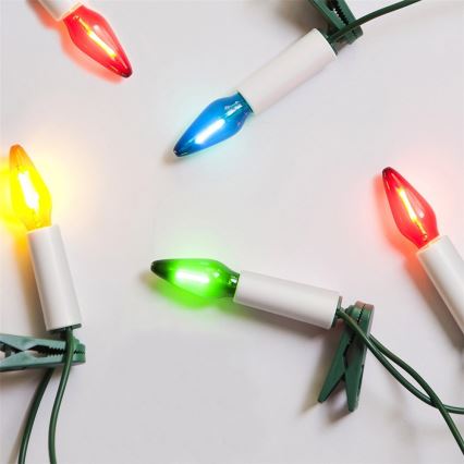 Λαμπάκια επέκταση LED εξωτερικού χώρου FELICIA FILAMENT 20xE10 14m πολύχρωμα/θερμό λευκό IP44, Made in the EU