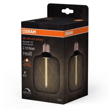 Λαμπτήρας Dimming LED DECOR FILAMENT E27/3,5W/230V 1800K μαύρο - Osram