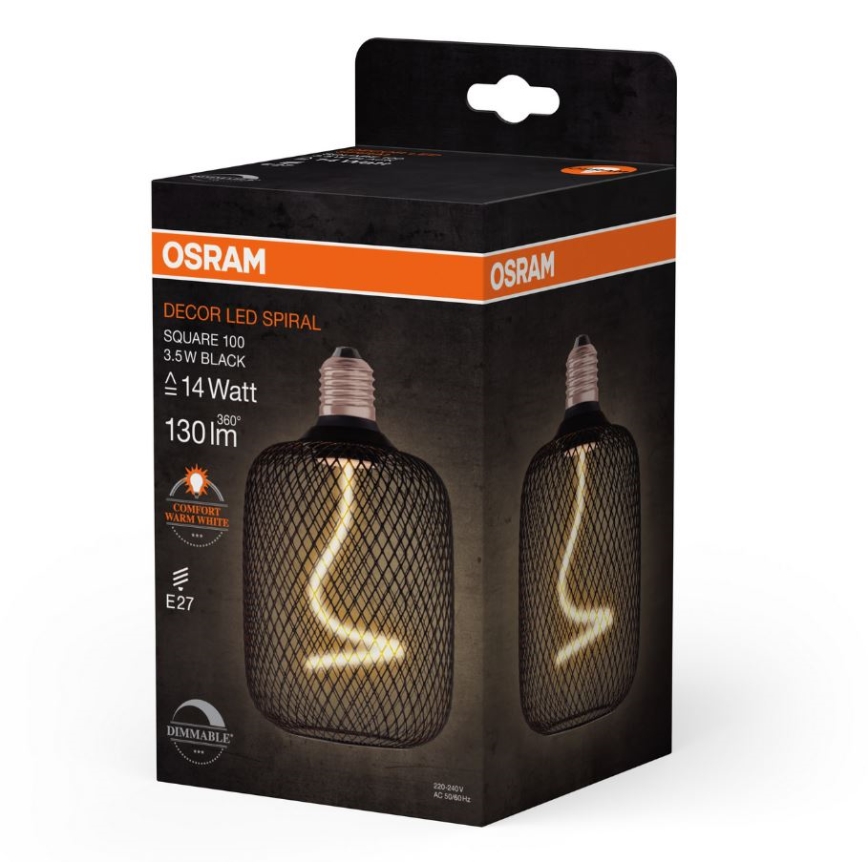 Λαμπτήρας Dimming LED DECOR FILAMENT E27/3,5W/230V 1800K μαύρο - Osram