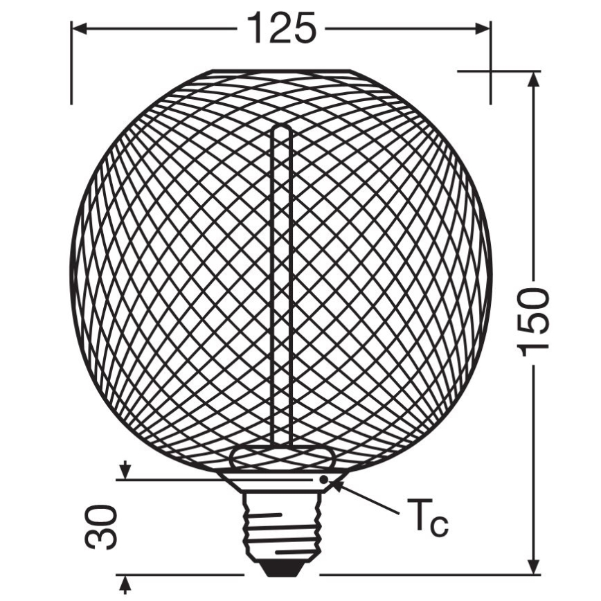 Λαμπτήρας Dimming LED DECOR  FILAMENT G125 E27/3,5W/230V 1800K μαύρο - Osram