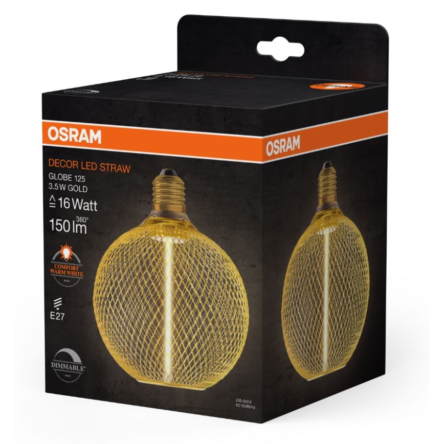 Λαμπτήρας Dimming LED DECOR  FILAMENT G125 E27/3,5W/230V 1800K χρυσαφί - Osram
