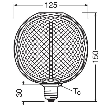Λαμπτήρας Dimming LED DECOR  FILAMENT G125 E27/3,5W/230V 1800K χρυσαφί - Osram