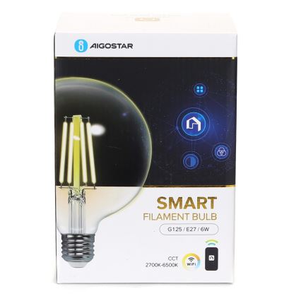 Λαμπτήρας Dimming LED FILAMENT G125 E27/6W/230V 2700-6500K Wi-Fi - Aigostar