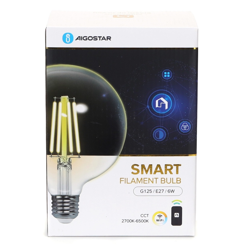 Λαμπτήρας Dimming LED FILAMENT G125 E27/6W/230V 2700-6500K Wi-Fi - Aigostar