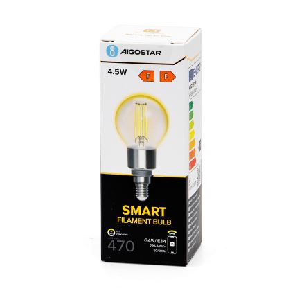 Λαμπτήρας Dimming LED FILAMENT G45 E14/4,5W/230V 2700-6500K Wi-Fi - Aigostar