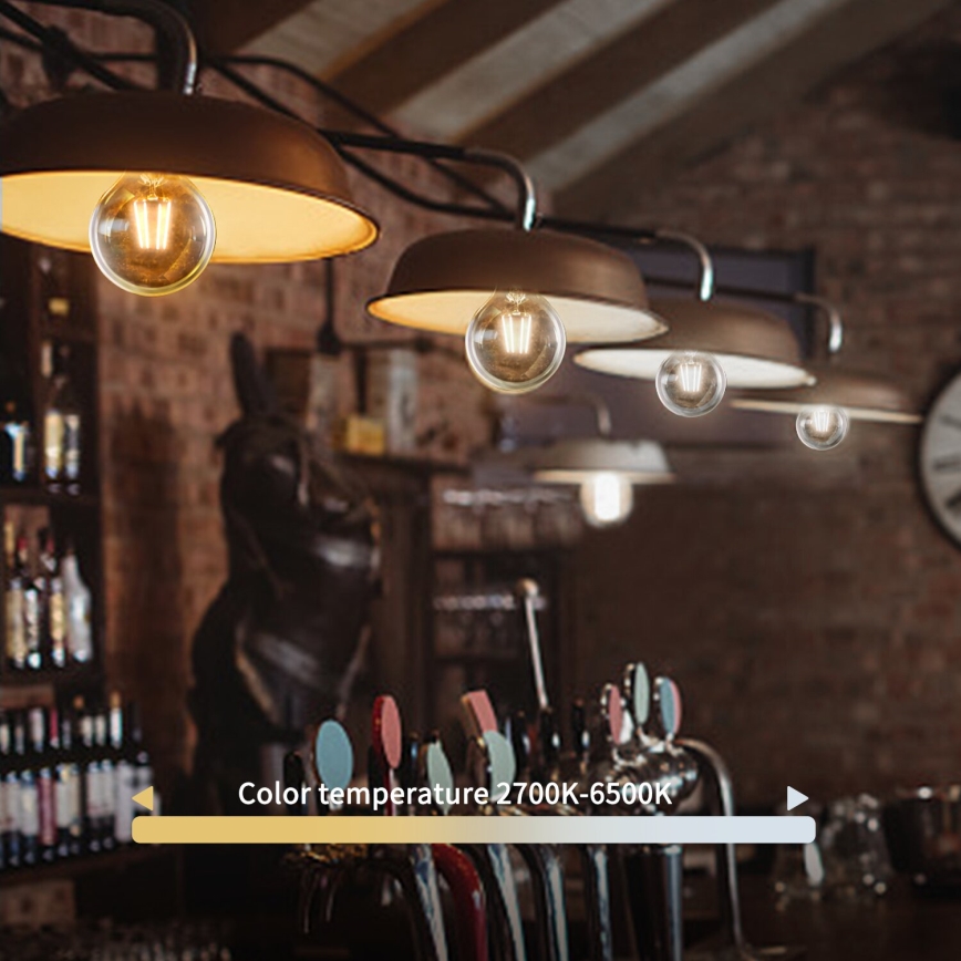 Λαμπτήρας Dimming LED FILAMENT G45 E14/4,5W/230V 2700-6500K Wi-Fi - Aigostar