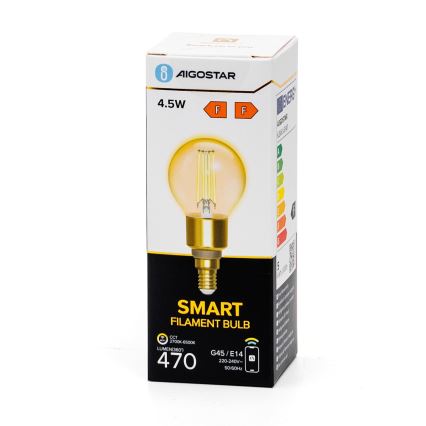 Λαμπτήρας Dimming LED FILAMENT G45 E14/4,5W/230V 2700-6500K Wi-Fi - Aigostar