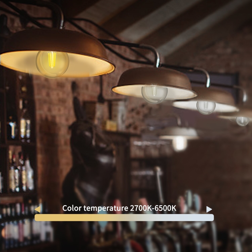 Λαμπτήρας Dimming LED FILAMENT G45 E27/4,5W/230V 2700-6500K Wi-Fi - Aigostar