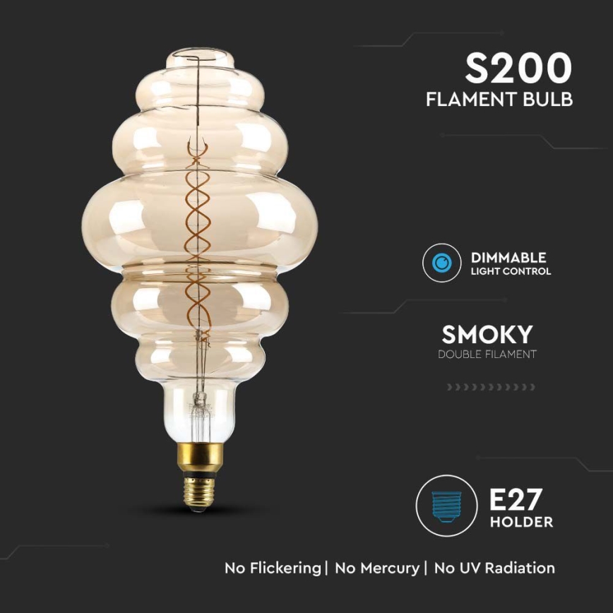 Λαμπτήρας Dimming LED FILAMENT S200 E27/8W/230V 1800K