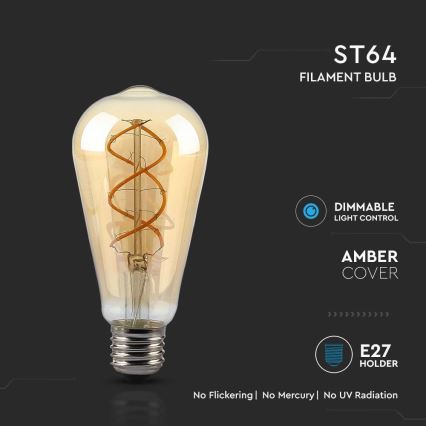 Λαμπτήρας Dimming LED FILAMENT ST64 E27/4,8W/230V 1800K