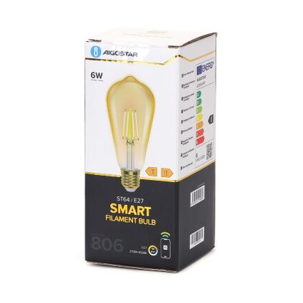 Λαμπτήρας Dimming LED FILAMENT ST64 E27/6W/230V 2700-6500K Wi-Fi - Aigostar