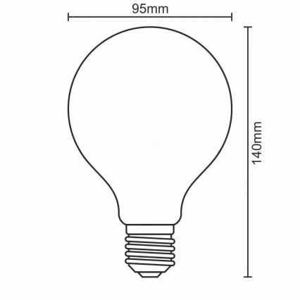 Λαμπτήρας Dimming LED FILAMENT VINTAGE G95 E27/12W/230V 2000K