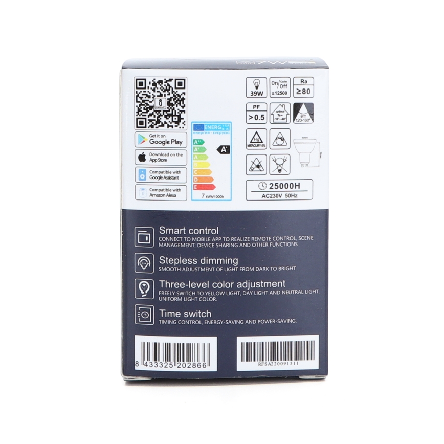 Λαμπτήρας Dimming LED GU10/7W/230V 3000-6500K Wi-Fi - Aigostar