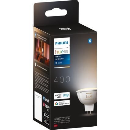 Λαμπτήρας Dimming LED Philips Hue White Ambiance GU5,3/MR16/5,1W/12V 2200-6500K