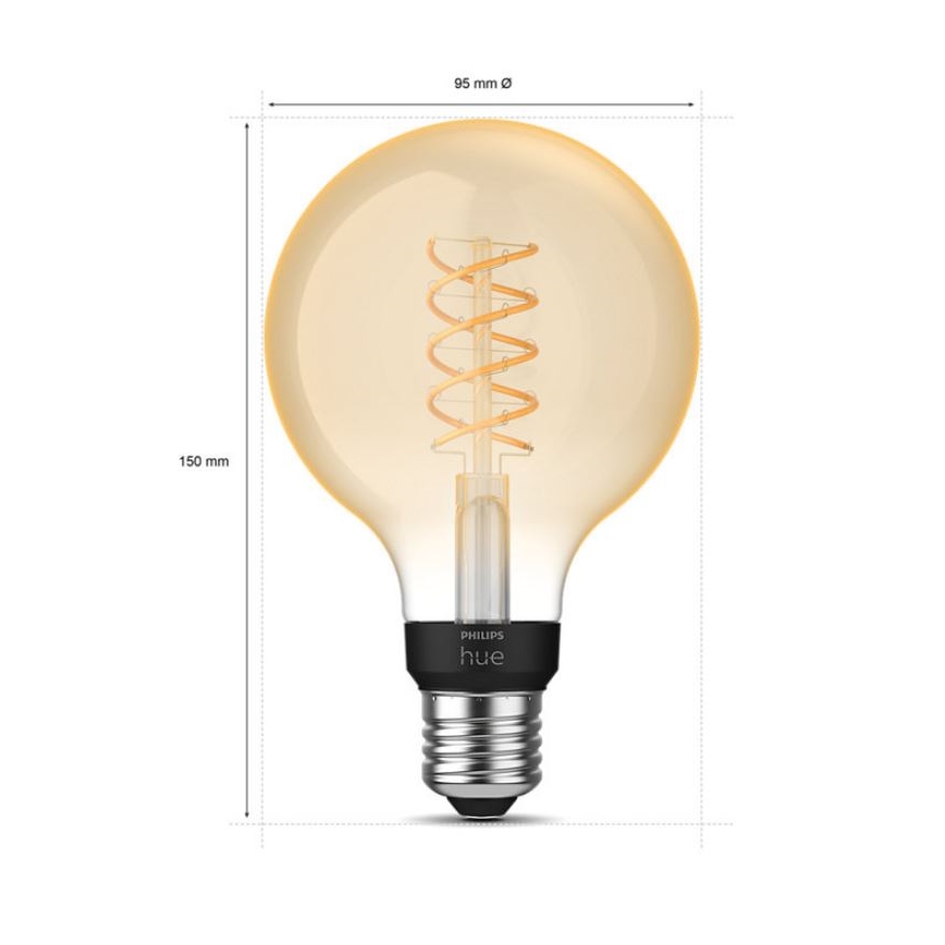 Λαμπτήρας Dimming LED Philips Hue WHITE FILAMENT G93 E27/7,2W/230V 2100K