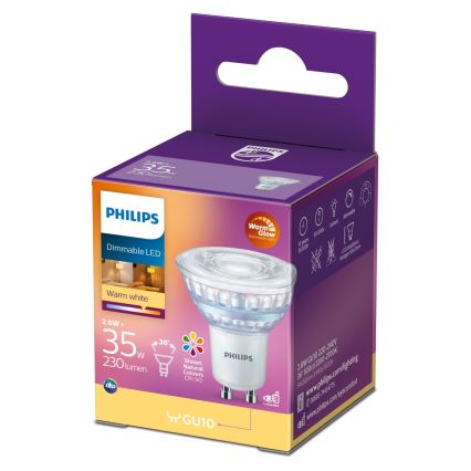 Λαμπτήρας Dimming LED Philips Warm Glow GU10/2,6W/230V 2200-2700K CRI 90