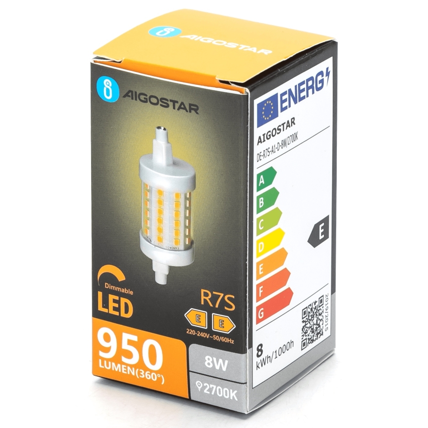 Λαμπτήρας Dimming LED R7s/8W/230V 2700K - Aigostar