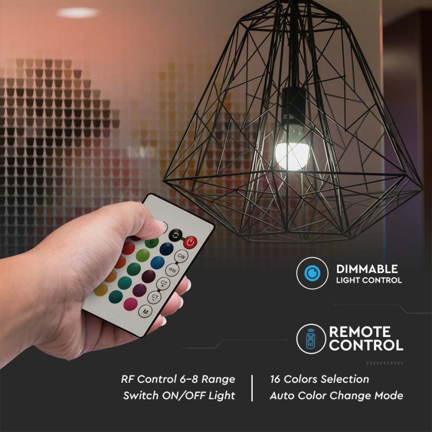 Λαμπτήρας dimming LED RGB A60 E27/8,5W/230V 4000K + τηλεχειριστήριο