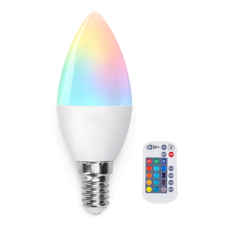 Λαμπτήρας dimming LED RGB E14/4,8W/230V 3000K + τηλεχειριστήριο - Aigostar