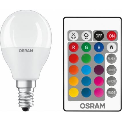 Λαμπτήρας dimming LED RGB E14/4,9W/230V 2700K + τηλεχειριστήριο - Osram