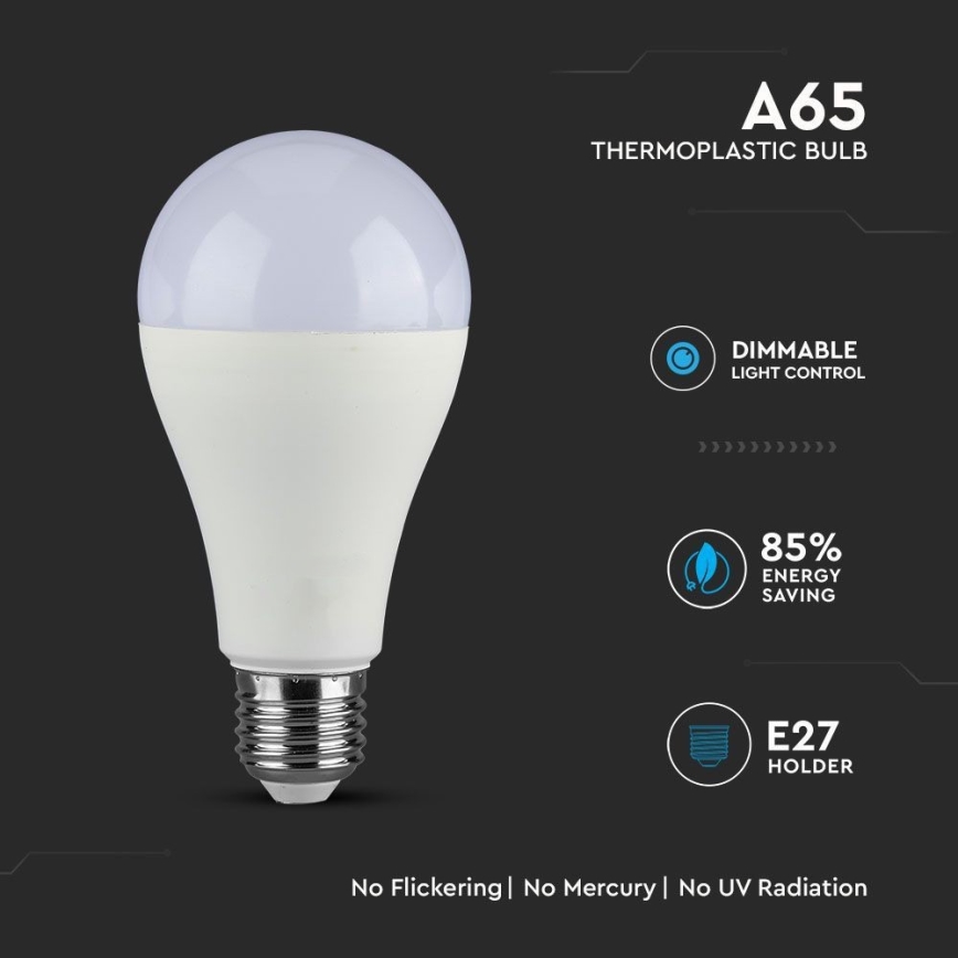 Λαμπτήρας Dimming LED SAMSUNG CHIP A65 E27/17W/230V 4000K