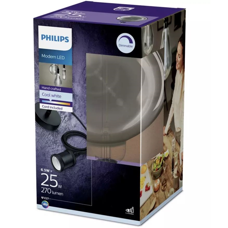 Λαμπτήρας Dimming LED SMOKY VINTAGE Philips E27/6,5W/230V 4000K