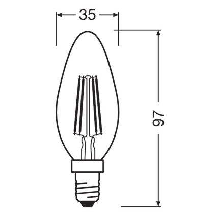 Λαμπτήρας Dimming LED VINTAGE B35 E14/4W/230V 2700K - Osram