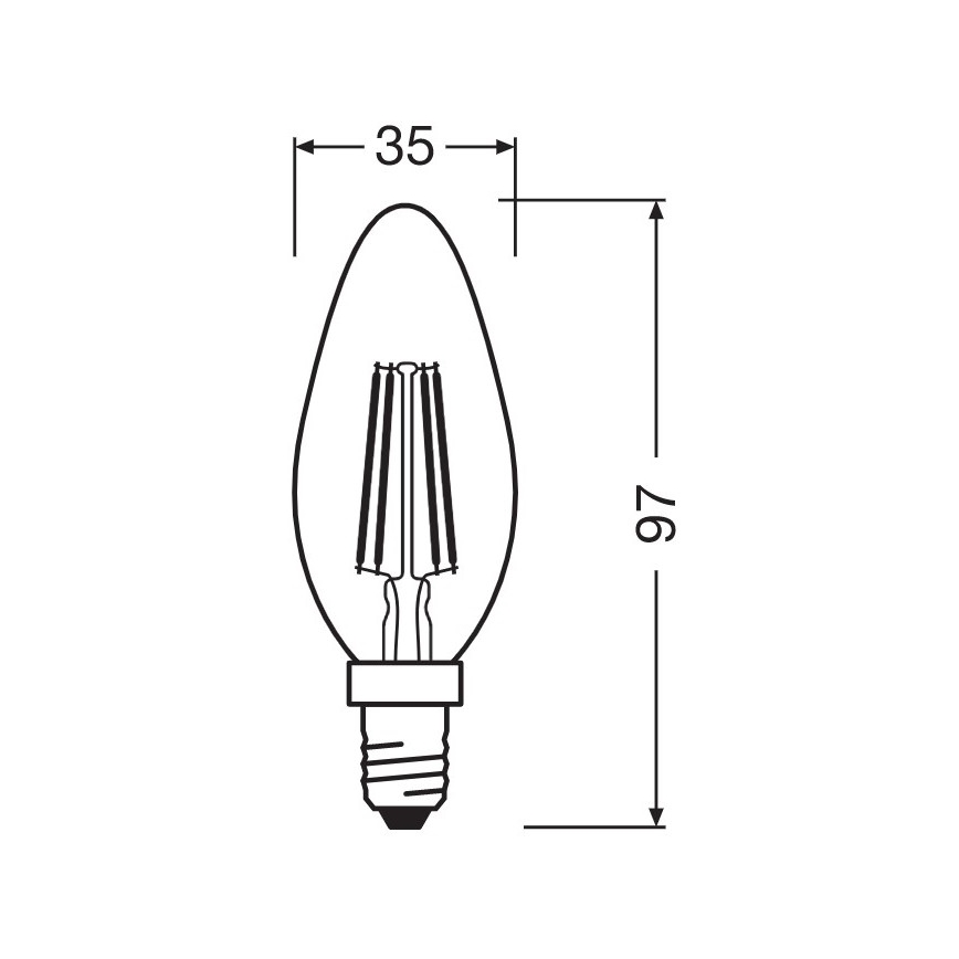 Λαμπτήρας Dimming LED VINTAGE B35 E14/4W/230V 2700K - Osram