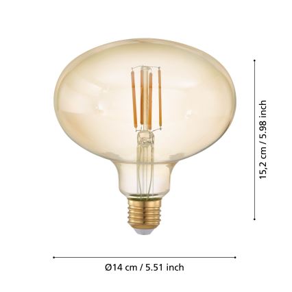 Λαμπτήρας Dimming LED VINTAGE E27/4W/230V 2200K - Eglo 12596