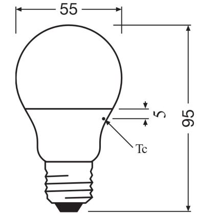 Λαμπτήρας LED A40 E27/4,9W/230V 2700K - Osram