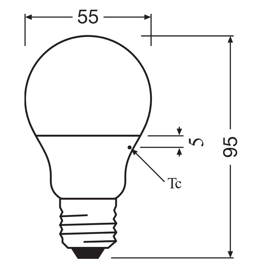 Λαμπτήρας LED A40 E27/4,9W/230V 2700K - Osram