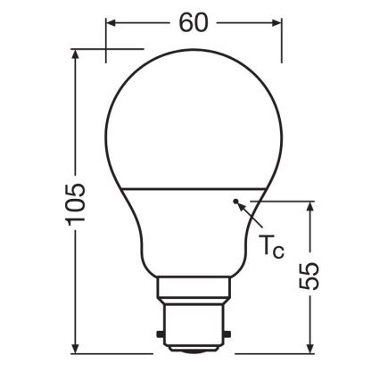 Λαμπτήρας LED A60 B22d/8,5W/230V 2700K - Osram