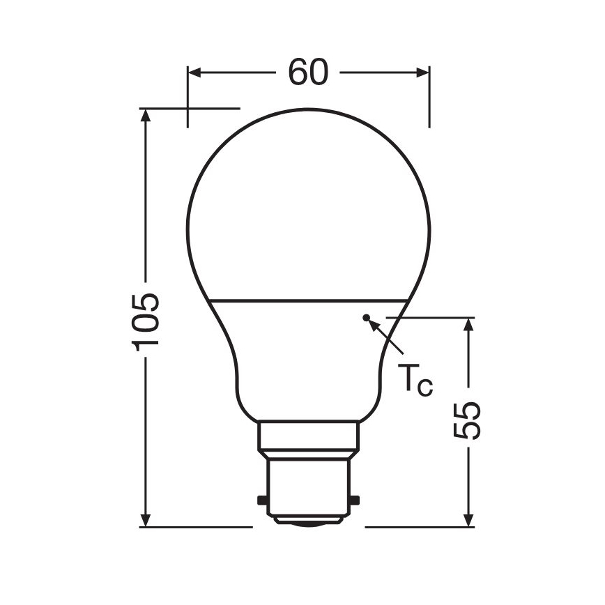 Λαμπτήρας LED A60 B22d/8,5W/230V 2700K - Osram