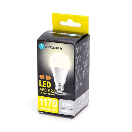 Λαμπτήρας LED A60 E27/12W/230V 4000K - Aigostar