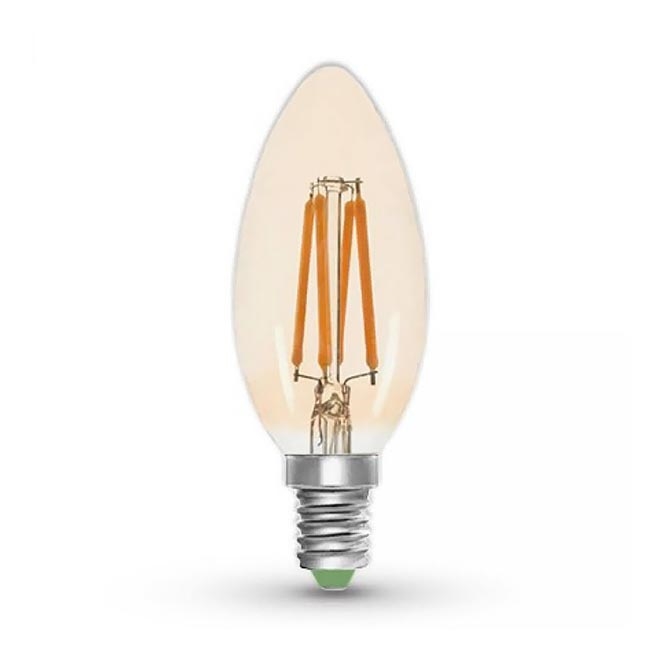 Λαμπτήρας LED CLASIC AMBER C35 E14/5W/230V 2200K -  Brilagi