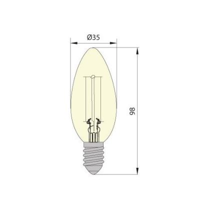 Λαμπτήρας LED CLASIC AMBER C35 E14/5W/230V 2200K -  Brilagi