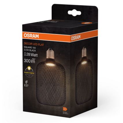 Λαμπτήρας LED DECOR FLAT E27/3,5W/230V 2700K μαύρο - Osram