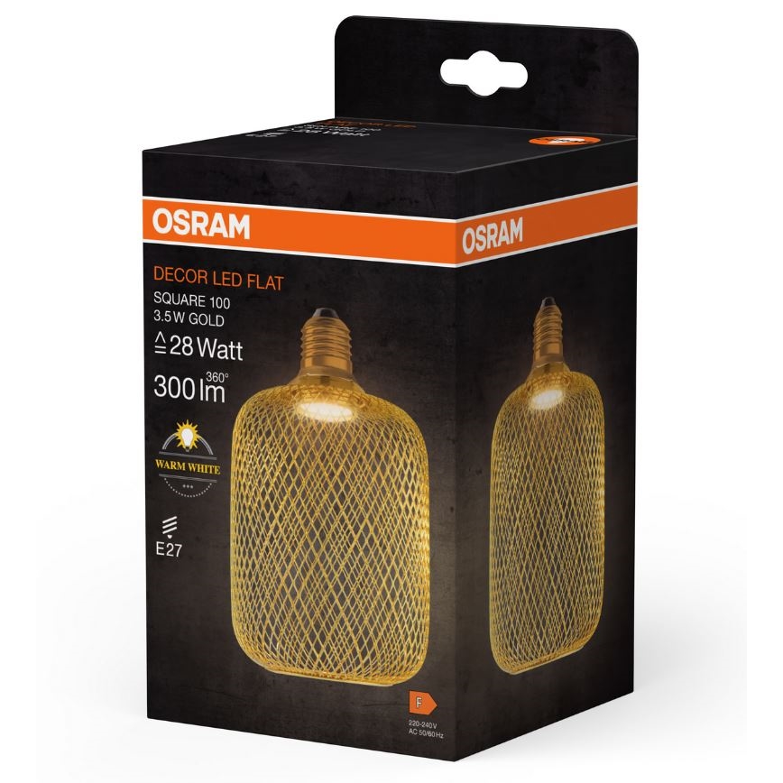 Λαμπτήρας LED DECOR FLAT E27/3,5W/230V 2700K χρυσαφί - Osram