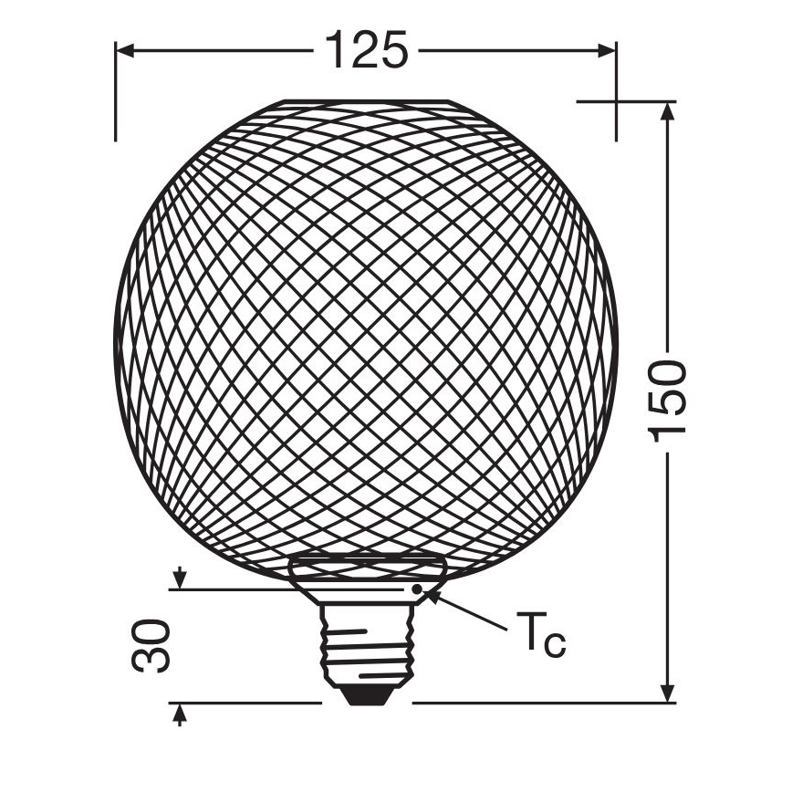 Λαμπτήρας LED DECOR FLAT G125 E27/3,5W/230V 2700K μαύρο - Osram