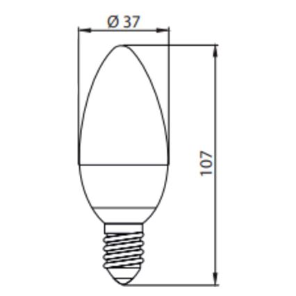 Λαμπτήρας LED ECOLINE C37 E14/7W/230V 4000K -  Brilagi